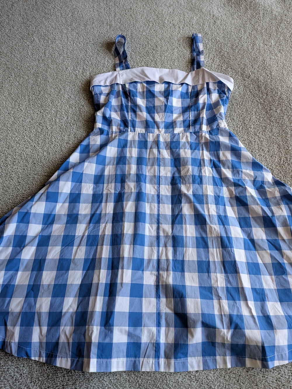 🌼B2G1🌼 ModCloth Bea Dot Blue and White Gingham Midi Dress